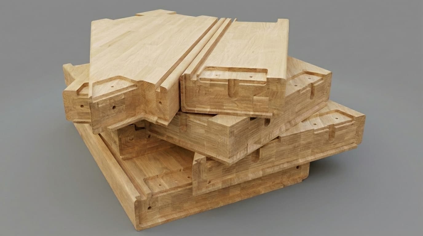 CNC machined oak stair parts